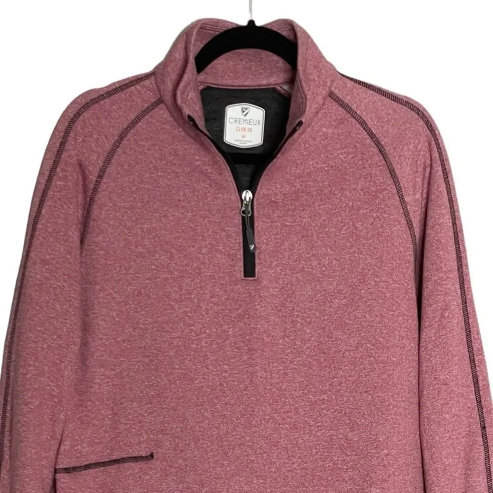 Cremieux Club 38 Fleece Lined Red Heather Quarter Zip Jacket Size M